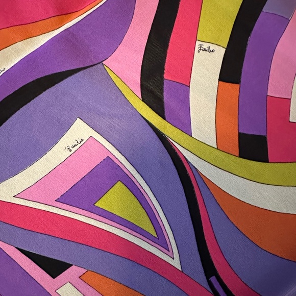 Emilio Pucci Vintage Vibrant Abstract Pattern Scarf - Picture 3 of 5